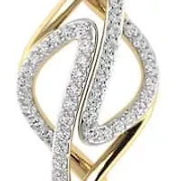 1/7 Cttw Natural Diamond Twisted Charm Pendant in 925 Silver Yellow Plated