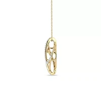 1/7 Cttw Natural Diamond Twisted Charm Pendant in 925 Silver Yellow Plated