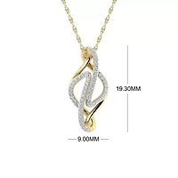 1/7 Cttw Natural Diamond Twisted Charm Pendant in 925 Silver Yellow Plated