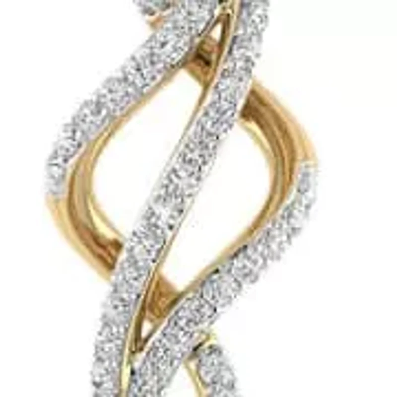 0.15 Ct.tw Round Cut Natural Diamond Unique Wedding Pendant Necklace with 18" inch Chain in 925 Silver Yellow Plated