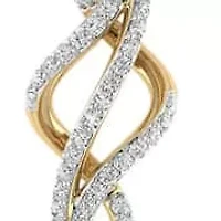 0.15 Ct.tw Round Cut Natural Diamond Unique Wedding Pendant Necklace with 18" inch Chain in 925 Silver Yellow Plated