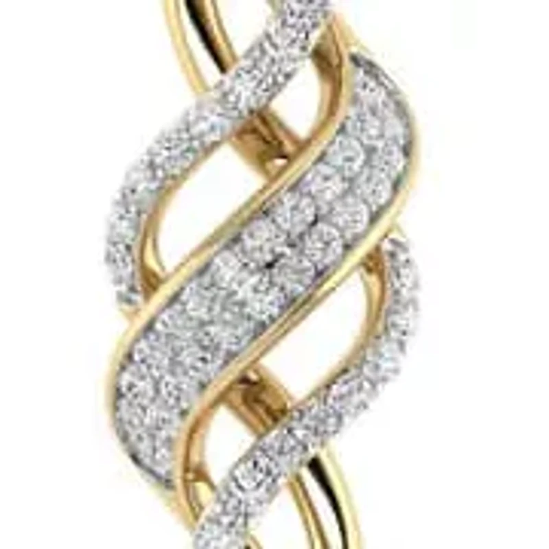 Melody of Life Pendant 1/5 Ct.w Natural Diamond Pendant with 18" Rope Chain in 925 Silver Yellow Plated