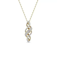 Melody of Life Pendant 1/5 Ct.w Natural Diamond Pendant with 18" Rope Chain in 925 Silver Yellow Plated