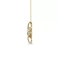 Melody of Life Pendant 1/5 Ct.w Natural Diamond Pendant with 18" Rope Chain in 925 Silver Yellow Plated