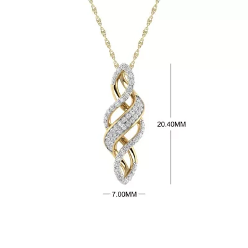 Melody of Life Pendant 1/5 Ct.w Natural Diamond Pendant with 18" Rope Chain in 925 Silver Yellow Plated