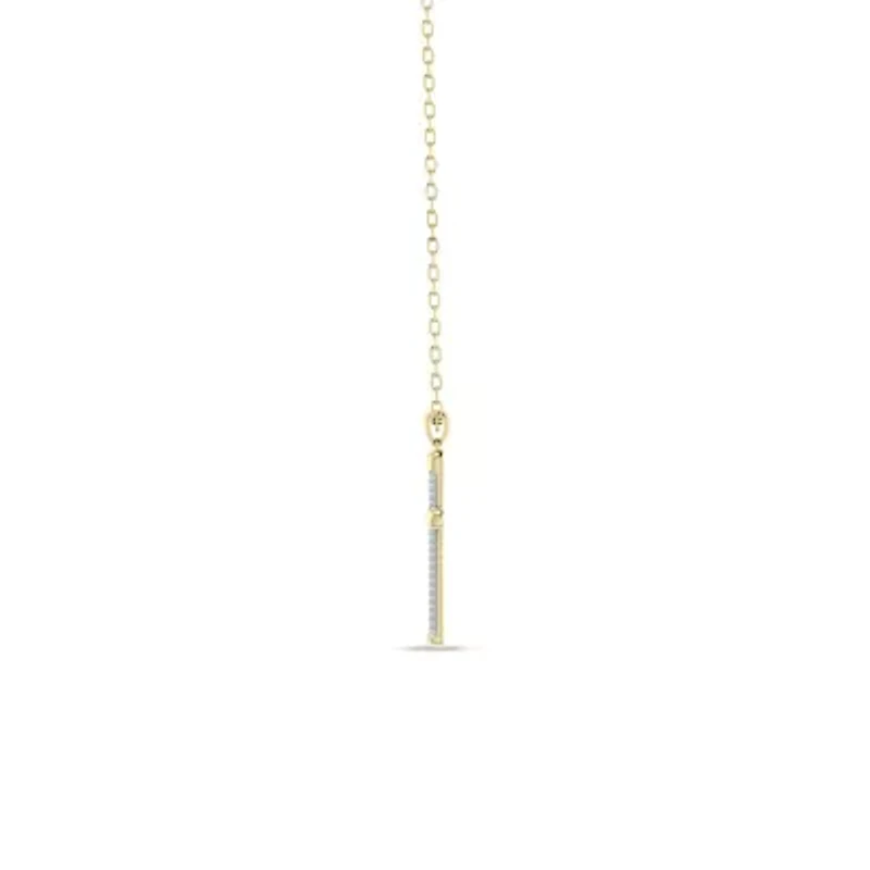 1/2 Cttw Natural Diamond Cross Pendant in 10K Yellow Gold with 18" Cable Chain