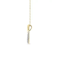 1/7 Cttw Round Cut Natural Diamond Open Pear Shape Pendant with 18" Cable Chain in 10K Yellow Gold