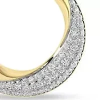 1/3 Ct.tw Round Cut Natural Diamond Open Circle Shape Pendant Necklace with 18" inch Chain in 925 Silver Yellow Plated