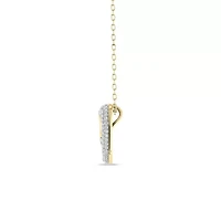 2/5 Cttw Natural Diamond Open Heart Shape Pendant with 18" Cable Chain in 10K Yellow Gold