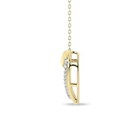 1/7 Cttw Natural Diamond Open Heart Pendant Necklace with 18" Cable Chain in 10K Yellow Gold
