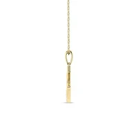 1/10 Ct.tw Round Cut Natural Diamond Horshoe Pendant with 18" inch Chain in 925 Silver Yellow Plated