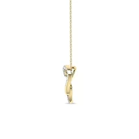 1/5 Cttw Natural Diamond Double Heart Pendant 18" Rope Chain in 925 Silver Yellow Plated