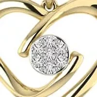 1/10 Cttw Natural Diamond Mini Heart Pendant with 18" Cable Chain In 10K Yellow Gold