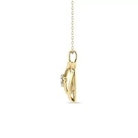 1/10 Cttw Natural Diamond Mini Heart Pendant with 18" Cable Chain In 10K Yellow Gold