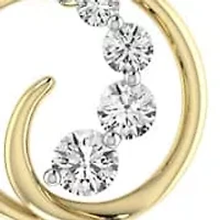 1/3 Cttw Natural Diamond Swirl Pendant with 18" Cable Chain in 10K Yellow Gold