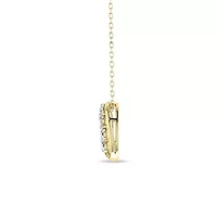1/3 Cttw Natural Diamond Swirl Pendant with 18" Cable Chain in 10K Yellow Gold