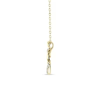 Heart Shape Wedding Pendant 1/5 Cttw Natural Diamond Charm with 18" Cable Chain in 10K Yellow Gold