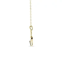 1/5 Cttw Natural Diamond Heart Shape Pendant with 18" Cable Chain in 10K Yellow Gold