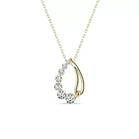 1/2 Cttw Natural Diamond Teardrop Shape Pendant Necklace with 18" Cable Chain in 10K Yellow Gold