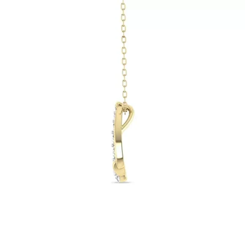 1/2 Cttw Natural Diamond Teardrop Shape Pendant Necklace with 18" Cable Chain in 10K Yellow Gold