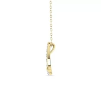1/2 Cttw Natural Diamond Teardrop Shape Pendant Necklace with 18" Cable Chain in 10K Yellow Gold