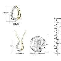 1/2 Cttw Natural Diamond Teardrop Shape Pendant Necklace with 18" Cable Chain in 10K Yellow Gold