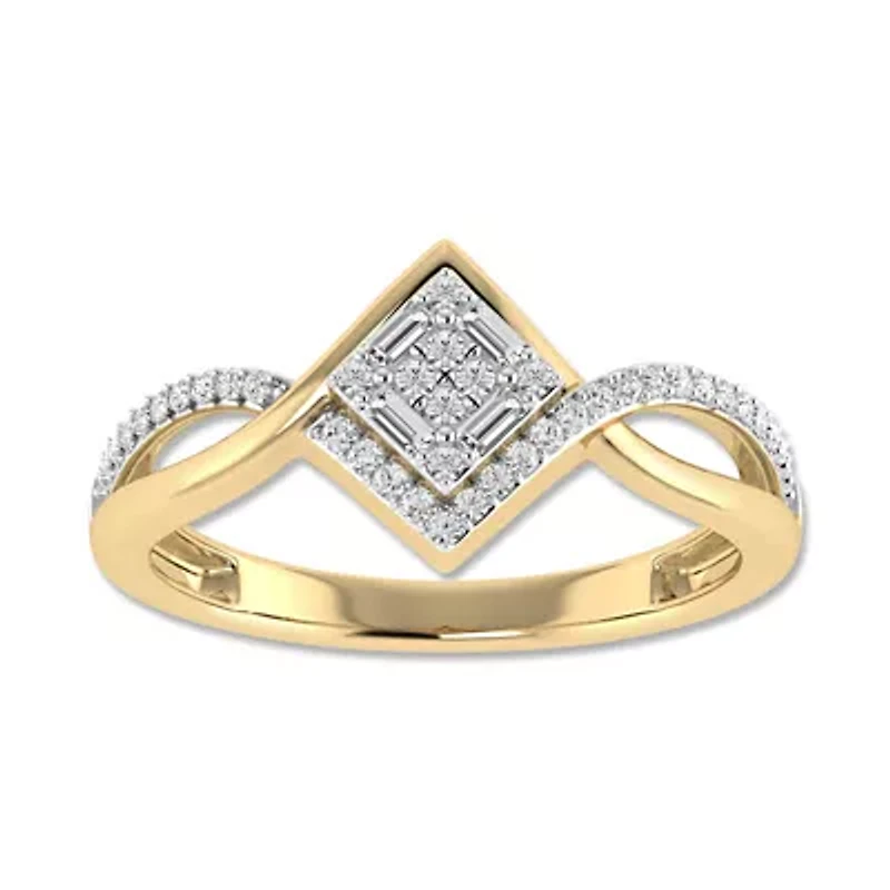 0.22 Ct.tw Natural Diamond Women's Fashion Ring in 10K Yellow Gold
