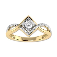 0.22 Ct.tw Natural Diamond Women's Fashion Ring in 10K Yellow Gold