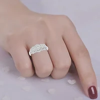 1/2 Ct.tw Natural Diamond Womens Wedding Fashion Ring in 10K White Gold