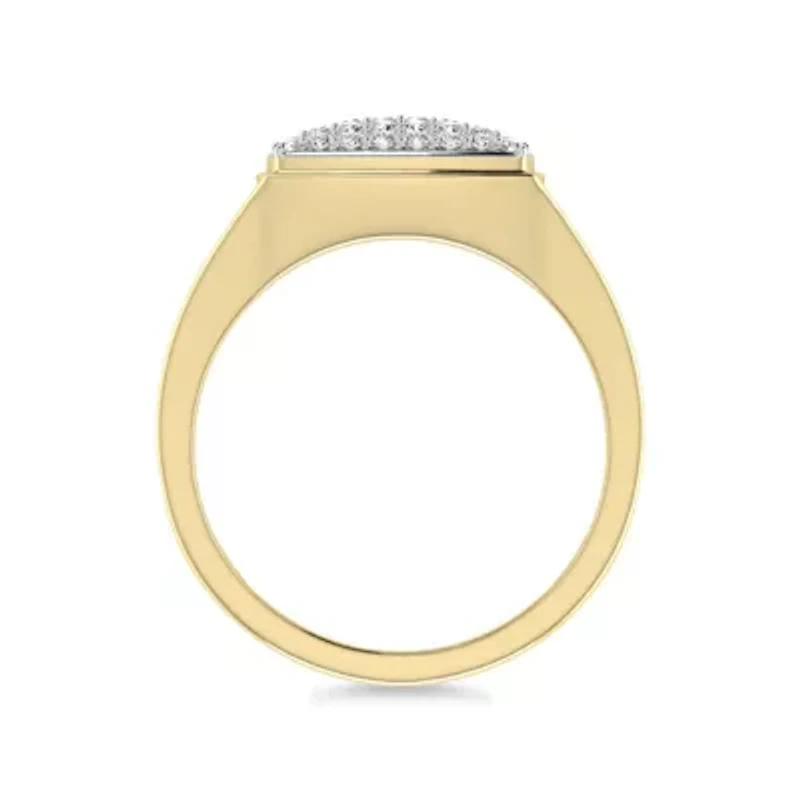 1/2 Ct.tw Natural Diamond Mens Wedding Band Ring in 10K Yellow Gold