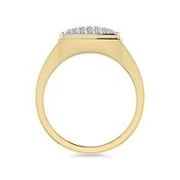 1/2 Ct.tw Natural Diamond Mens Wedding Band Ring in 10K Yellow Gold