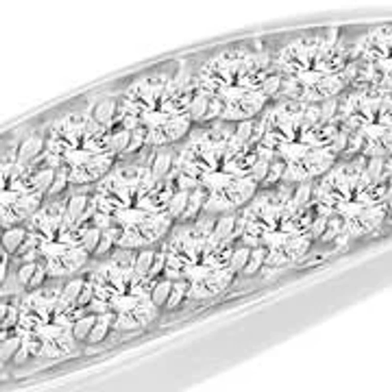 0.15 Ct.tw Natural Diamond Womens Wave Style Fashion Ring in 10K White Gold