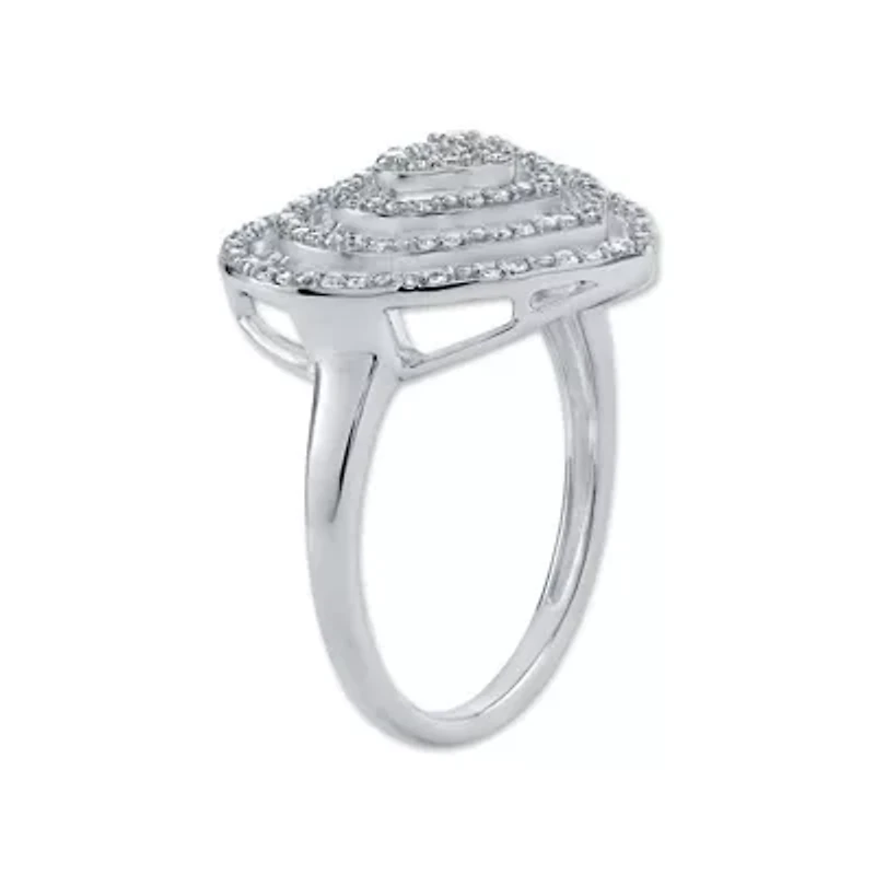 1/3 ct. tw. Natural Diamond Heart Shape Ring in 925 Sterling Silver