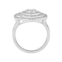 1/3 ct. tw. Natural Diamond Heart Shape Ring in 925 Sterling Silver