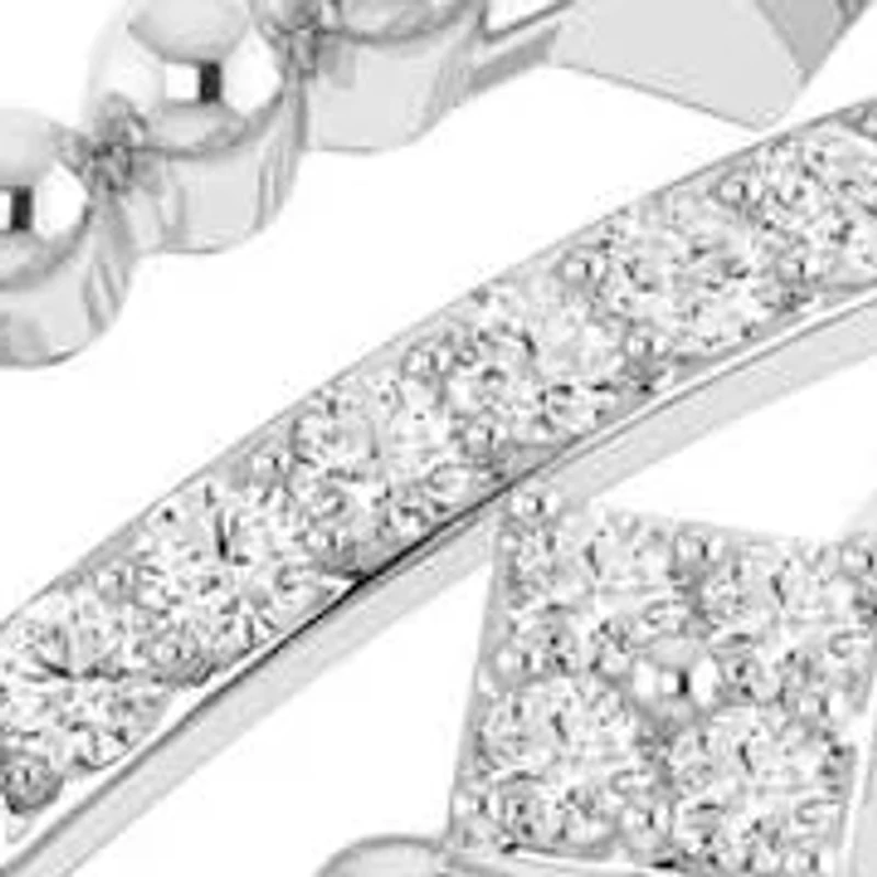 Three Row Diamond Band 1/4 Cttw Natural Diamond Band 925 Sterling Silver in size -7