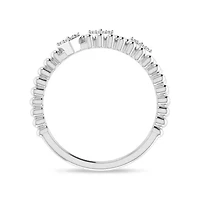 Three Row Diamond Band 1/4 Cttw Natural Diamond Band 925 Sterling Silver in size -7
