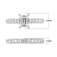 Lab Created 2.00 Cttw Emerald Cut Lab-Grown Diamond Bridal Ring Set for Women in 14K White Gold, Size 7