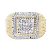 1.00 Ct.tw Natural Diamond Wedding Ring in 10K Yellow Gold