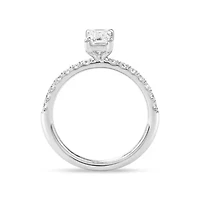 Lab Created 1.35 Cttw Emerald Cut Lab-Grown Diamond Wedding Ring in 14K White Gold, Size 7