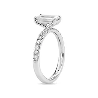 Lab Created 1.35 Cttw Emerald Cut Lab-Grown Diamond Wedding Ring in 14K White Gold, Size 7