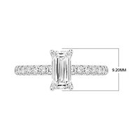 Lab Created 1.35 Cttw Emerald Cut Lab-Grown Diamond Wedding Ring in 14K White Gold, Size 7