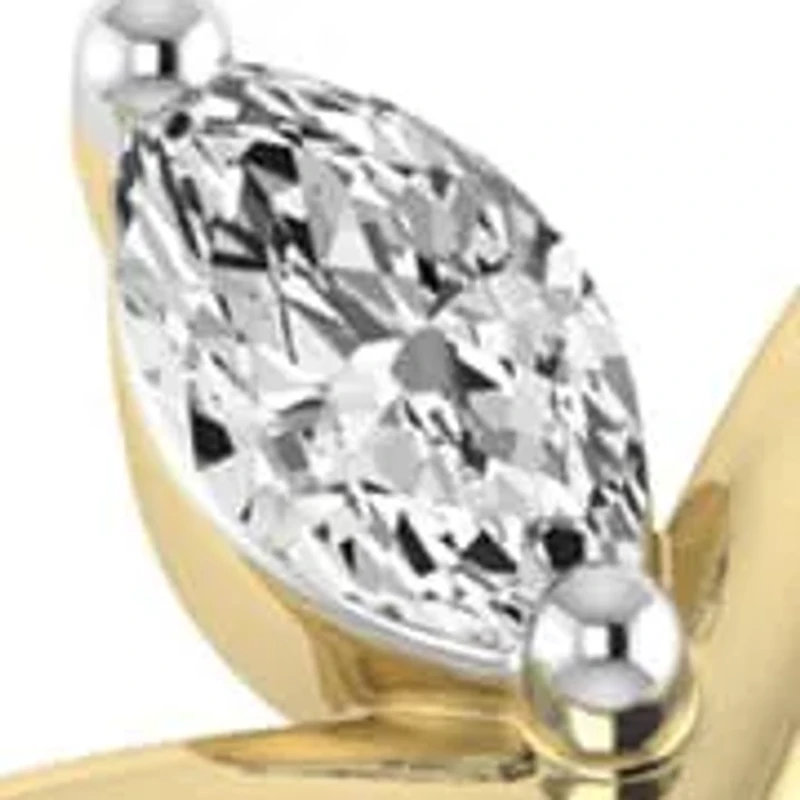 0.12 Ct.tw Natural Diamond Marquise Wedding Ring for Womens in 10K Yellow Gold