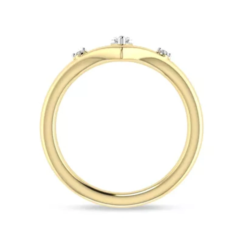 0.12 Ct.tw Natural Diamond Marquise Wedding Ring for Womens in 10K Yellow Gold