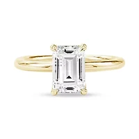 Lab Created 2.08 Cttw Emerald Cut Lab-Grown Diamond Engagement Ring for Women in 14K Yellow Gold, Size 6.5