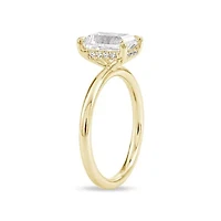 Lab Created 2.08 Cttw Emerald Cut Lab-Grown Diamond Engagement Ring for Women in 14K Yellow Gold, Size 6.5