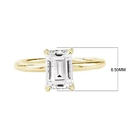 Lab Created 2.08 Cttw Emerald Cut Lab-Grown Diamond Engagement Ring for Women in 14K Yellow Gold, Size 6.5