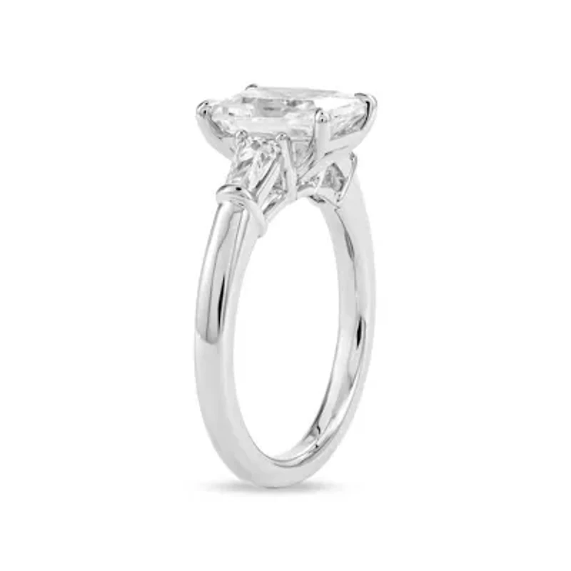 Lab Created 2.60 Cttw Radiant & Baguette Cut Lab-Grown Diamond Wedding Ring in 14K White Gold, Size 6.5