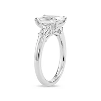 Lab Created 2.60 Cttw Radiant & Baguette Cut Lab-Grown Diamond Wedding Ring in 14K White Gold, Size 6.5