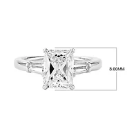 Lab Created 2.60 Cttw Radiant & Baguette Cut Lab-Grown Diamond Wedding Ring in 14K White Gold, Size 6.5
