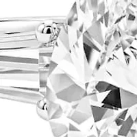 Lab Created 2.60 Cttw Pear & Baguette Cut Lab-Grown Diamond Women's Engagement Ring in 14K White Gold, Size 6.5